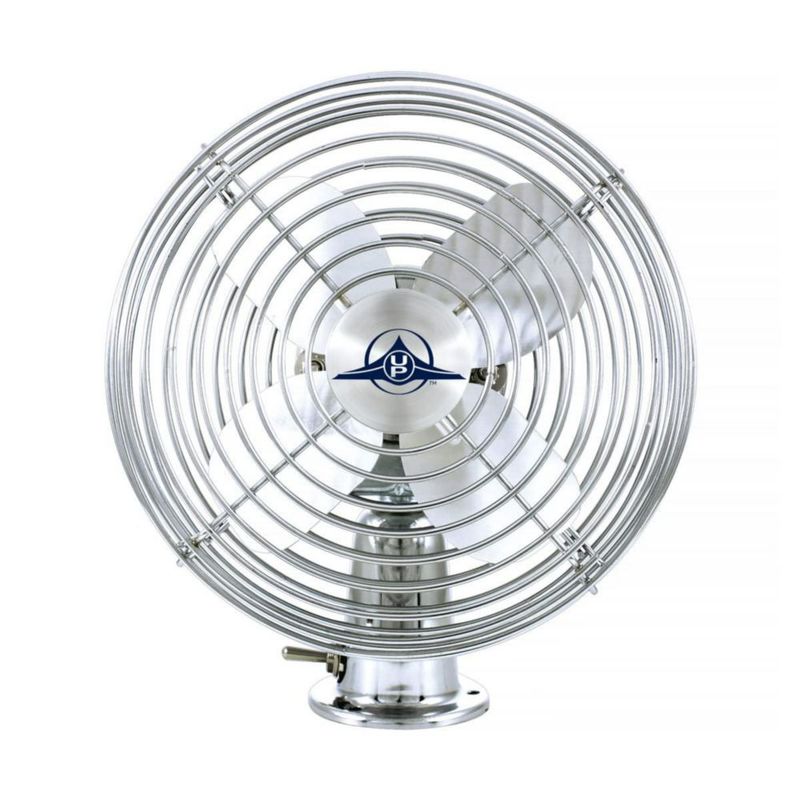 Ventilador para automóvil United Pacific 12 V cromo 15 cm 2 velocidades