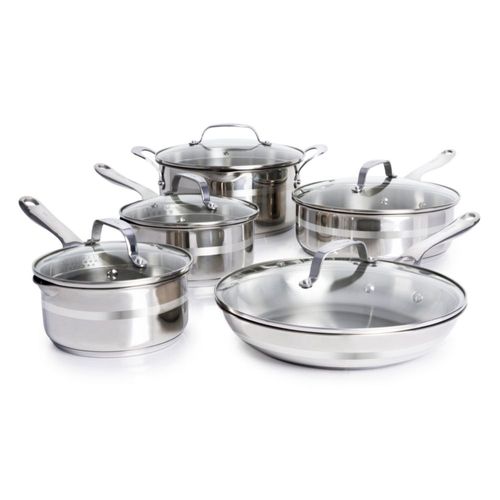 Juego de Utensilios de Cocina T-Fal 10 Piezas Acero Inoxidable