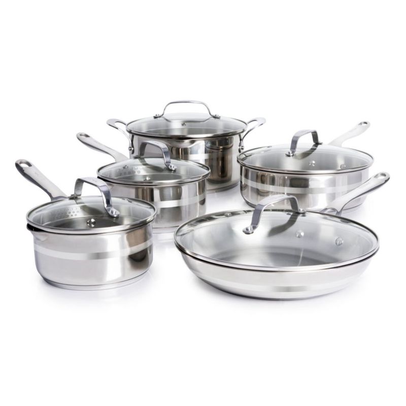 Juego de Utensilios de Cocina T-Fal 10 Piezas Acero Inoxidable
