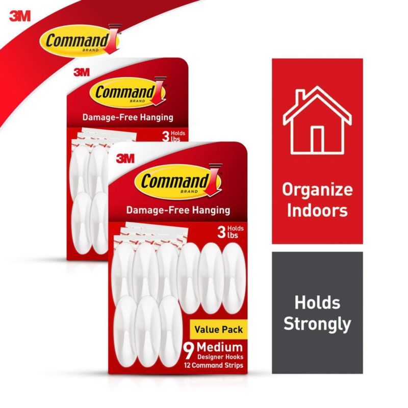 Gancho de almacenamiento Command 18 ganchos y 24 tiras sin dañar