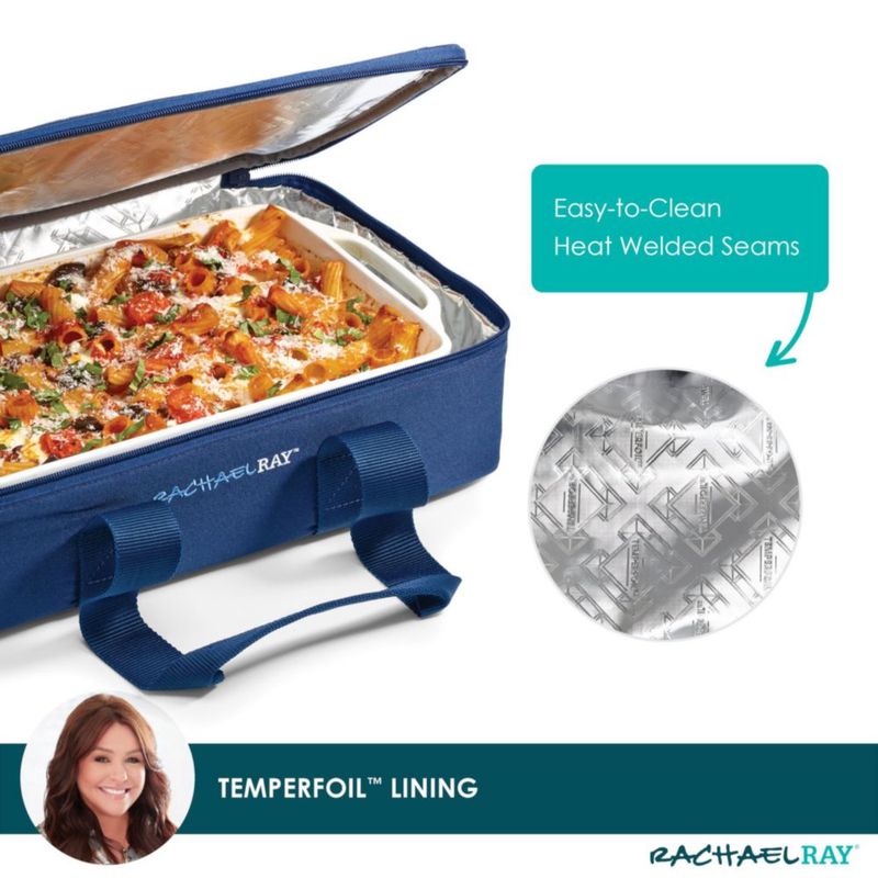 Bolsa térmica para cazuela Rachael Ray 41x26x10 cm a cuadros azul marino