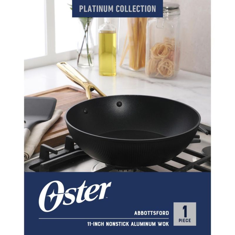Wok Oster Platinum 28 cm Negro Mate Antiadherente