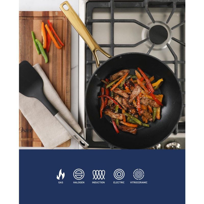 Wok Oster Platinum 28 cm Negro Mate Antiadherente