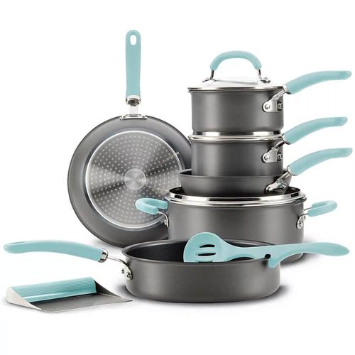 Juego de utensilios de cocina Rachael Ray de aluminio anodizado duro de 11 piezas