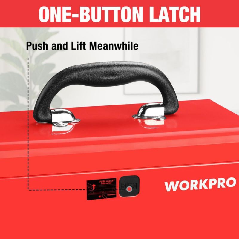 WORKPRO Caja de Herramientas Metálica Mini de 10.8" con Bandeja Extraíble