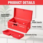WORKPRO Caja de Herramientas Metálica Mini de 10.8" con Bandeja Extraíble