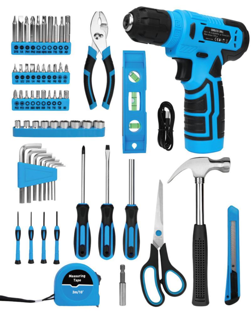 Kit de Herramientas Thatool de 139 Piezas con Taladro Inalámbrico de 8 V y Estuche