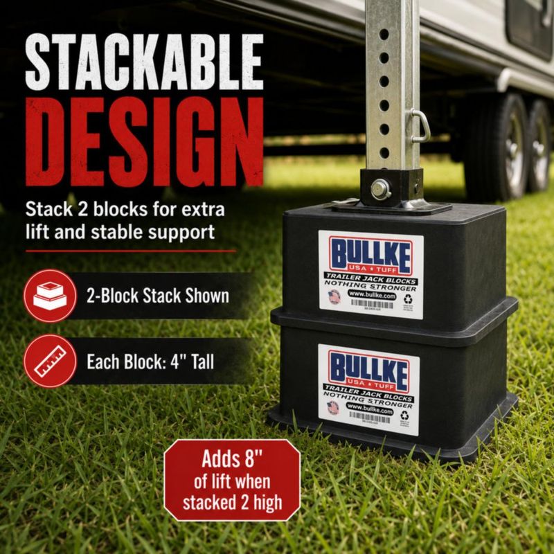 Bloques cuadrados para gato de remolque BULLKE – Pack de 3 fabricación EE. UU. alta resistencia