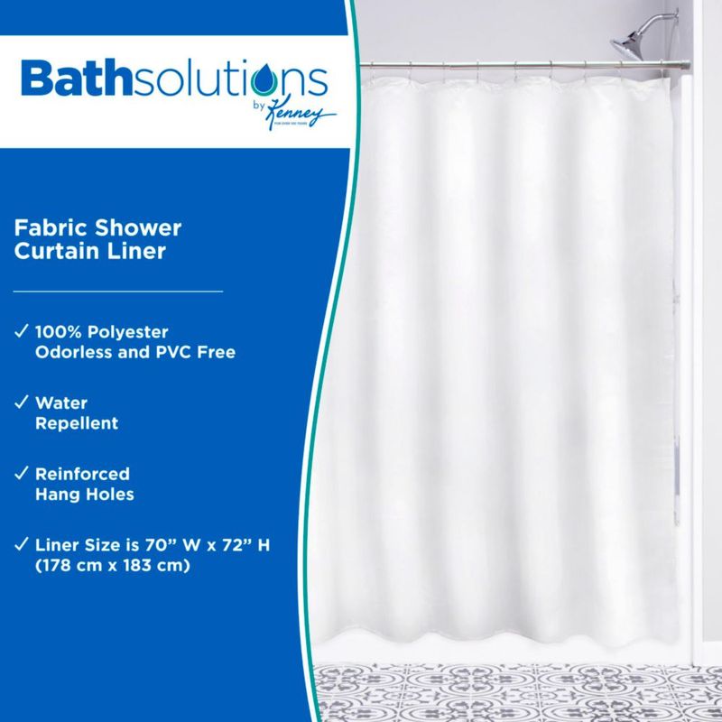 Cortina de ducha Kenney KN61253 repelente al agua 180 x 183 cm color blanco