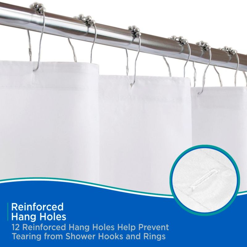 Cortina de ducha Kenney KN61253 repelente al agua 180 x 183 cm color blanco