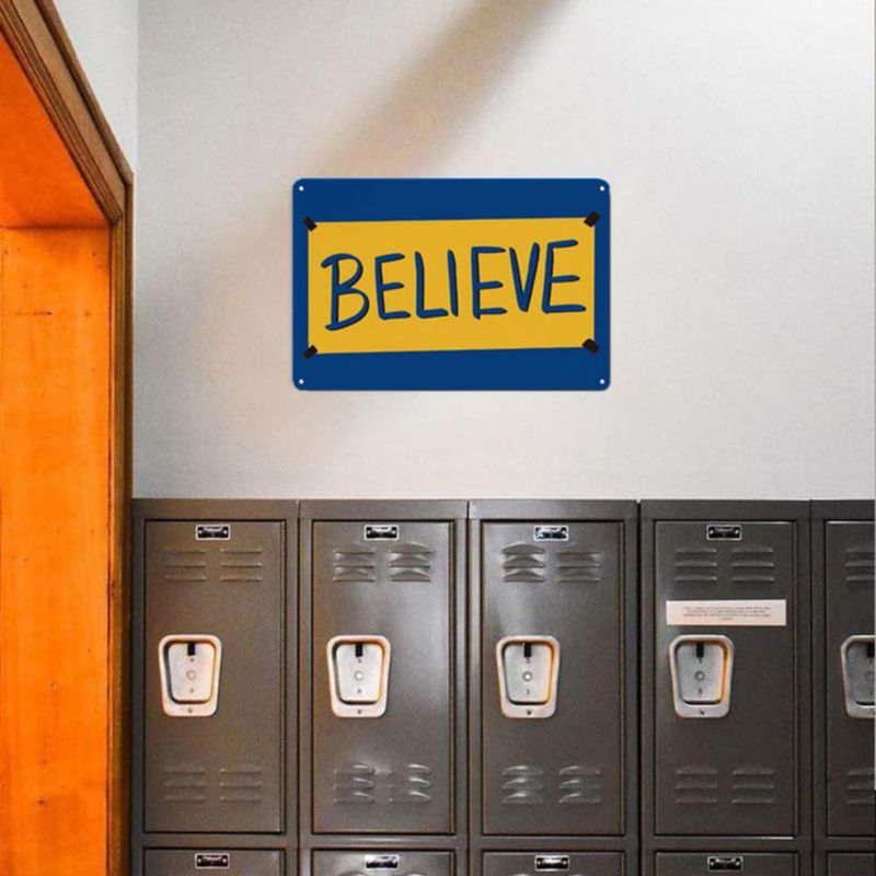 Arte de Pared AJHERO 20x30 cm Plaqueta Decorativa de Metal "BELIEVE"