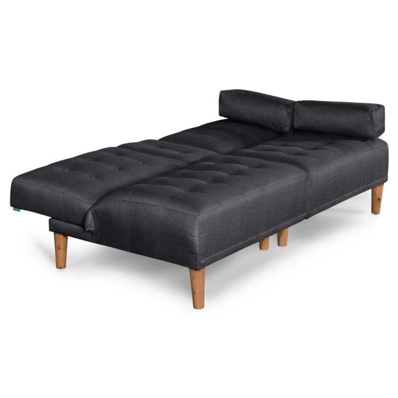 Sofá Cama Makora Queen Con Memory Foam, Color Gris Oxford, Lino Respaldo Reclinable De 3 posiciones.