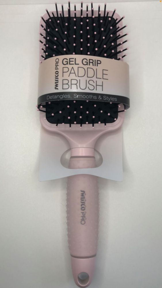 Cepillo de Pelo Swissco Gel Grip Rosa Ballet Brillante