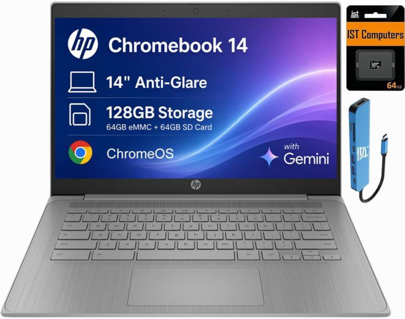 Chromebook HP 14" HD N4500 4 GB RAM 128 GB de almacenamiento