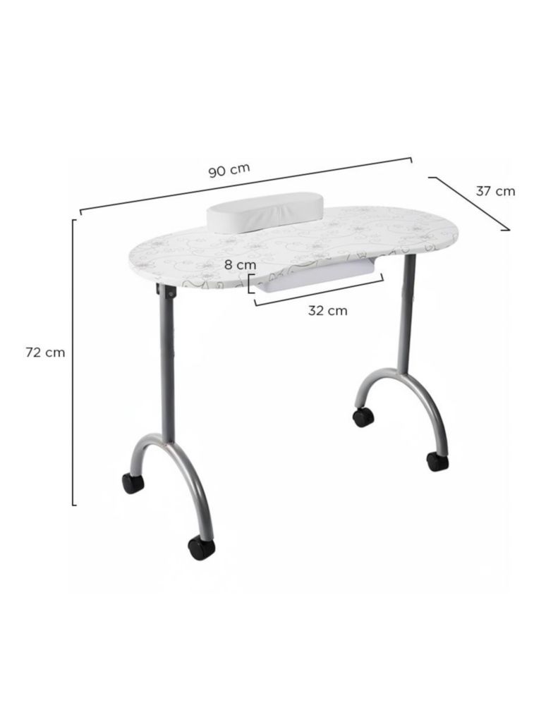 Mesa para Uñas Baku Blanca Profesional VANLIG | Elegante, Compacta y Súper Funciona