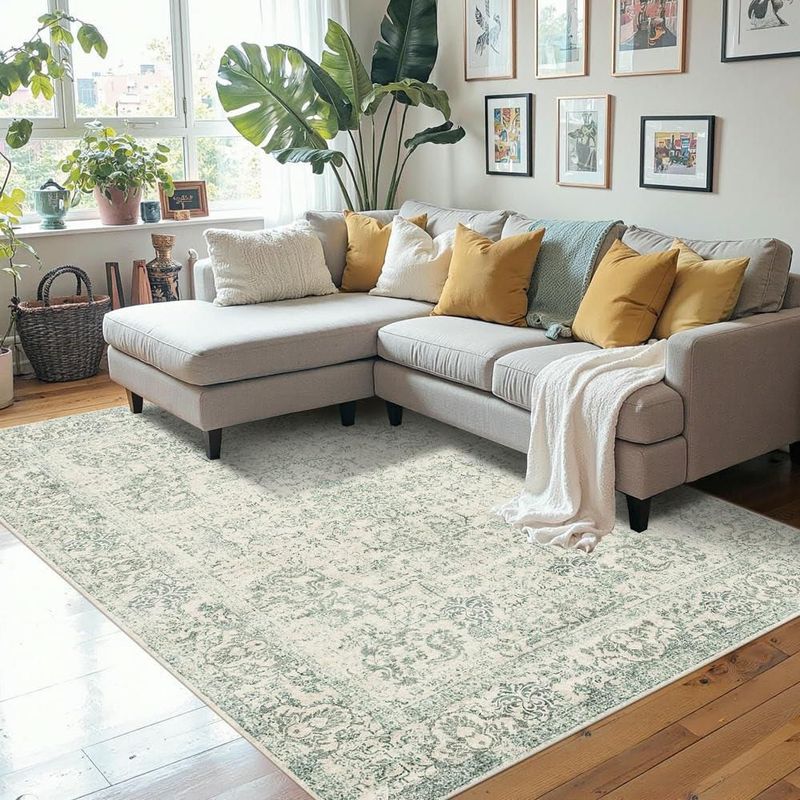 Alfombra Rugxara 122x183 cm Boho Lavable Verde