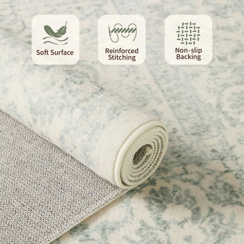 Alfombra Rugxara 122x183 cm Boho Lavable Verde