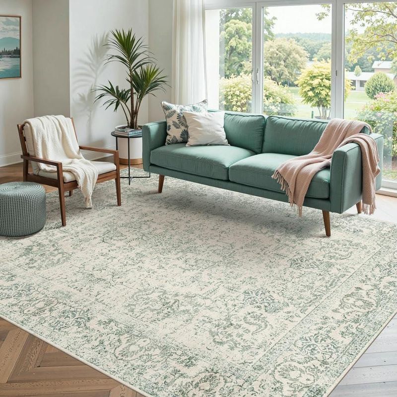 Alfombra Rugxara 122x183 cm Boho Lavable Verde