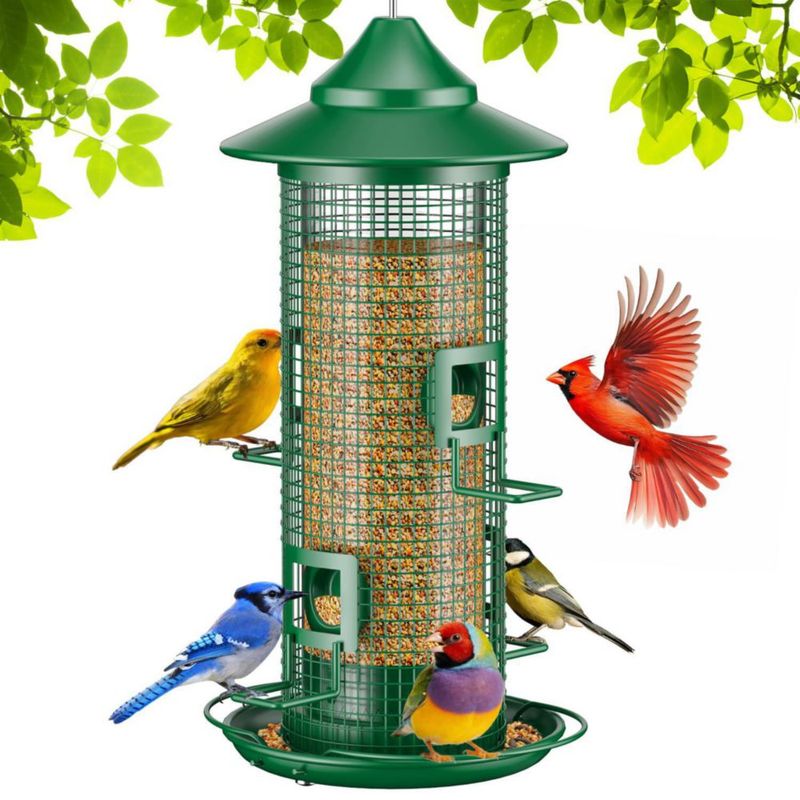Comedero para Pájaros Jarkyfine Metálico Colgante Verde Oscuro 09 kg