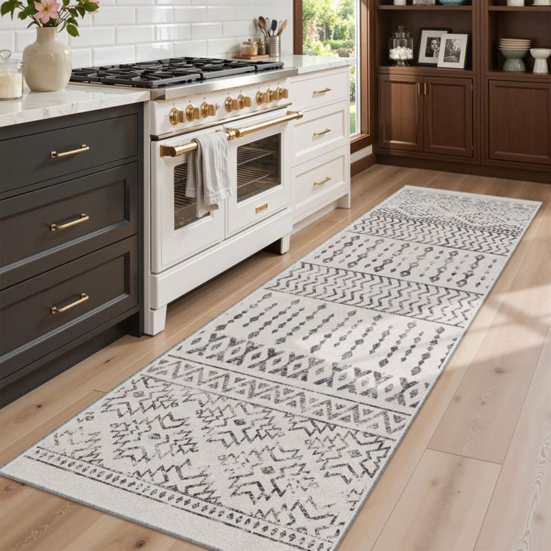 Alfombra Art&Tuft 183 cm x 61 cm Lavable Antideslizante Color Marfil