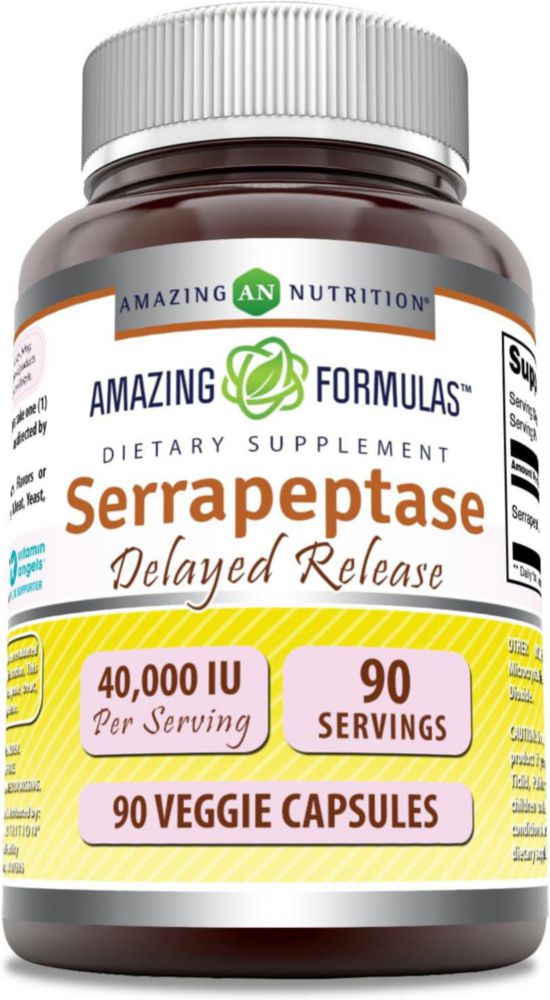 Amazing Formulas Serrapeptase 40000 Iu 90 Cápsulas Sabor Sin Sabor