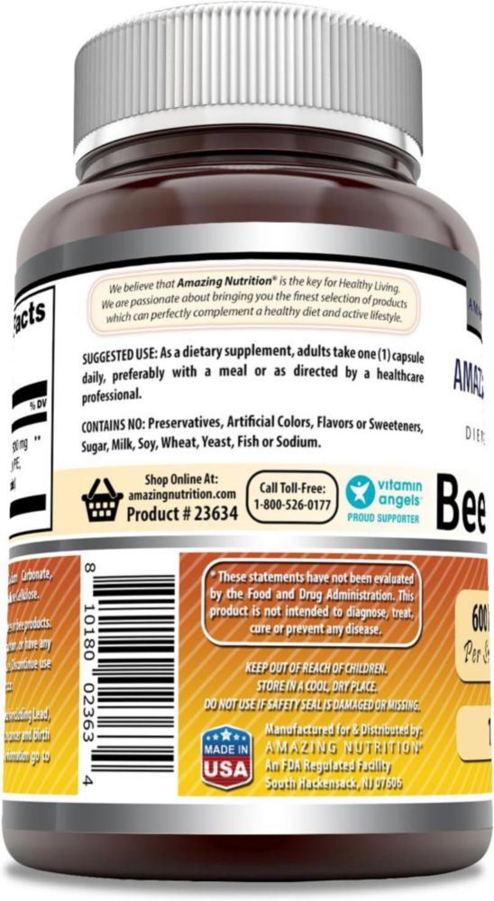 Amazing Nutrition Bee Propolis 600mg Sistema Inmune 120 Cáps Sin Sabor