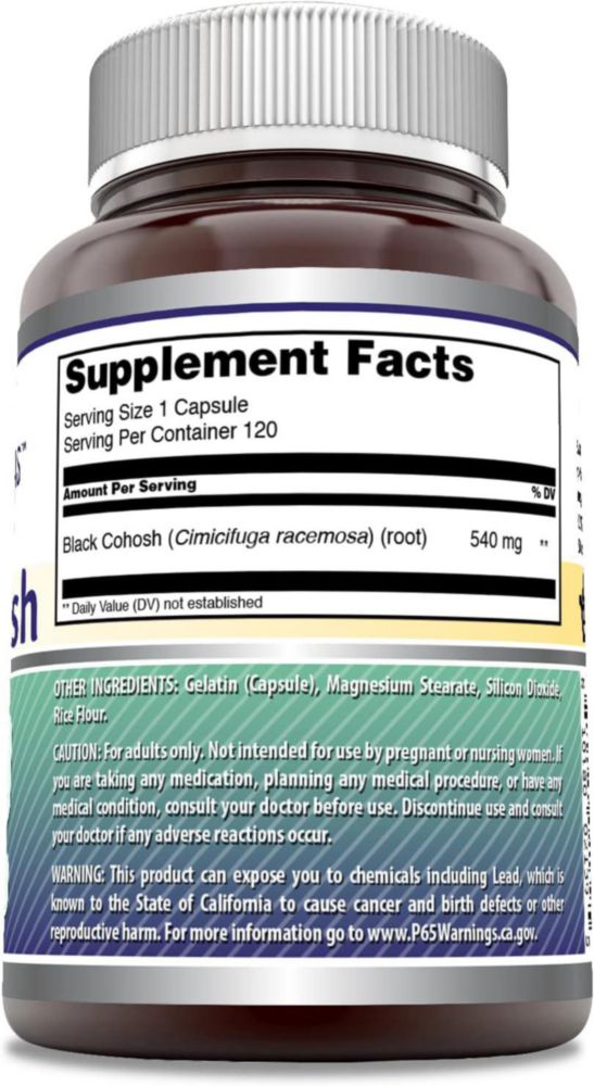Amazing Formulas Black Cohosh 540 Mg 120 Cápsulas Sin Sabor