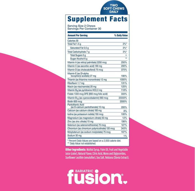 Bariatric Fusion Multivitamin Soft Chews Cirugía Bariátrica Sandía