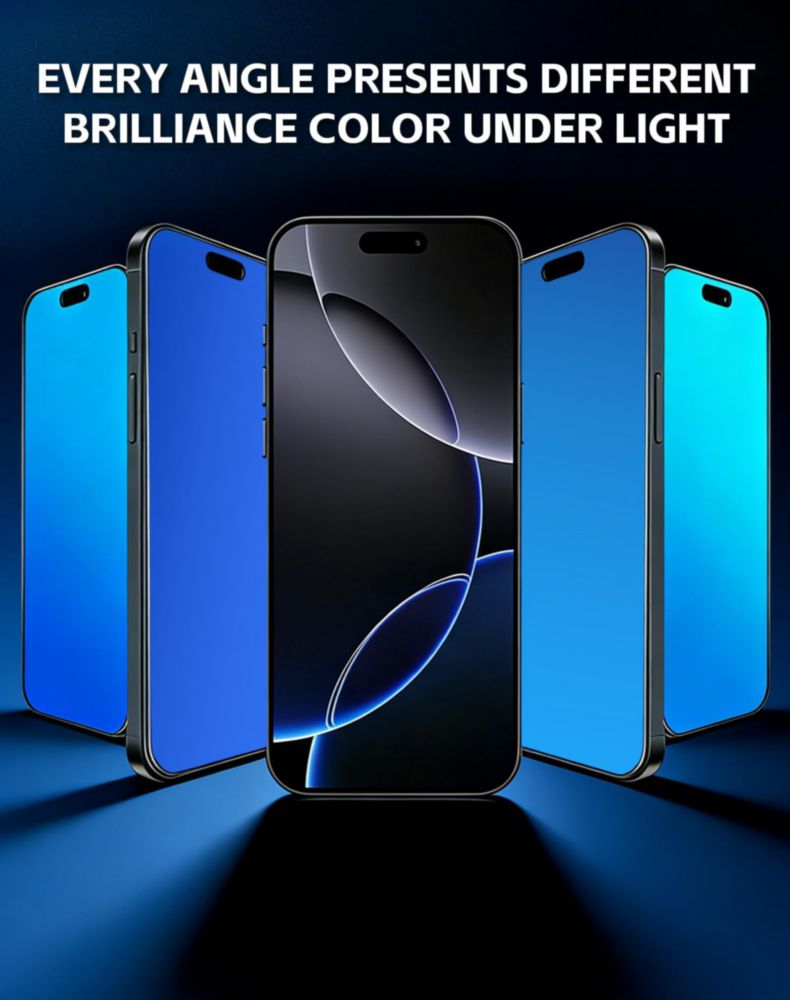 Protector de pantalla stilluxy azul para iPhone 16 Pro Max