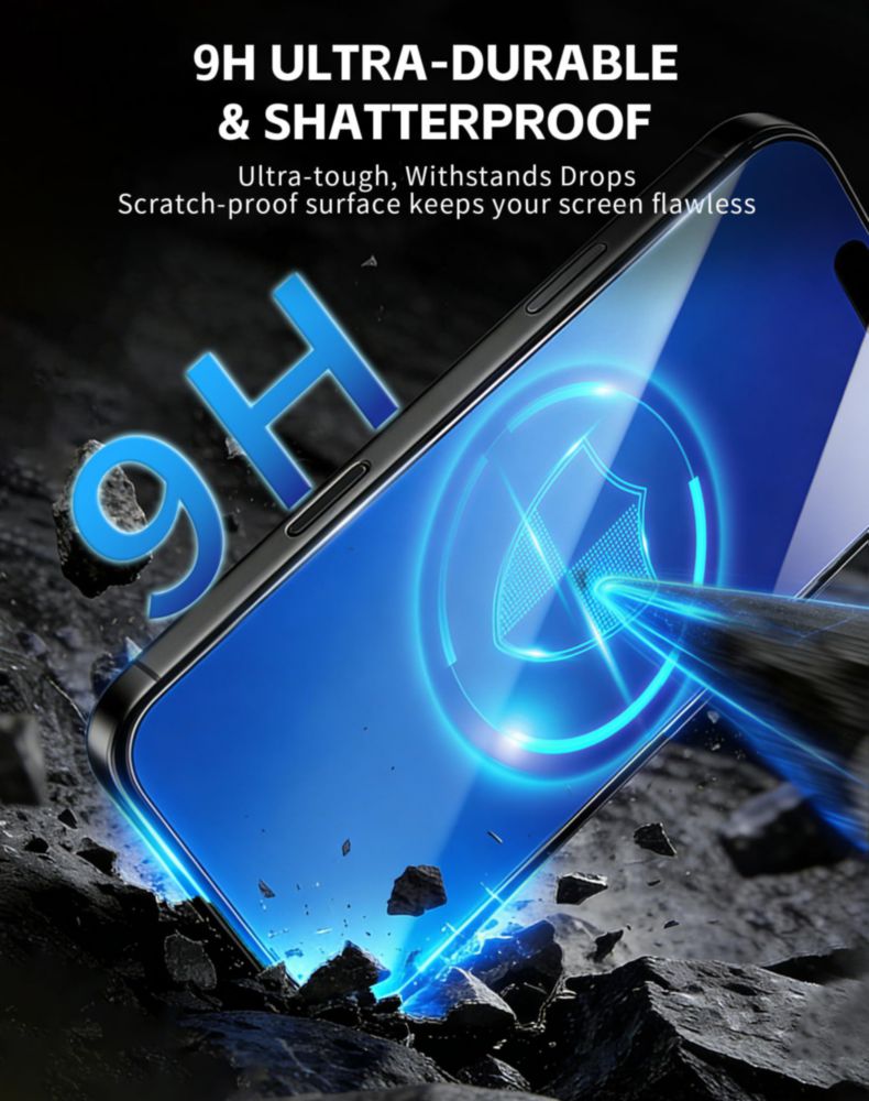 Protector de pantalla stilluxy azul para iPhone 16 Pro Max