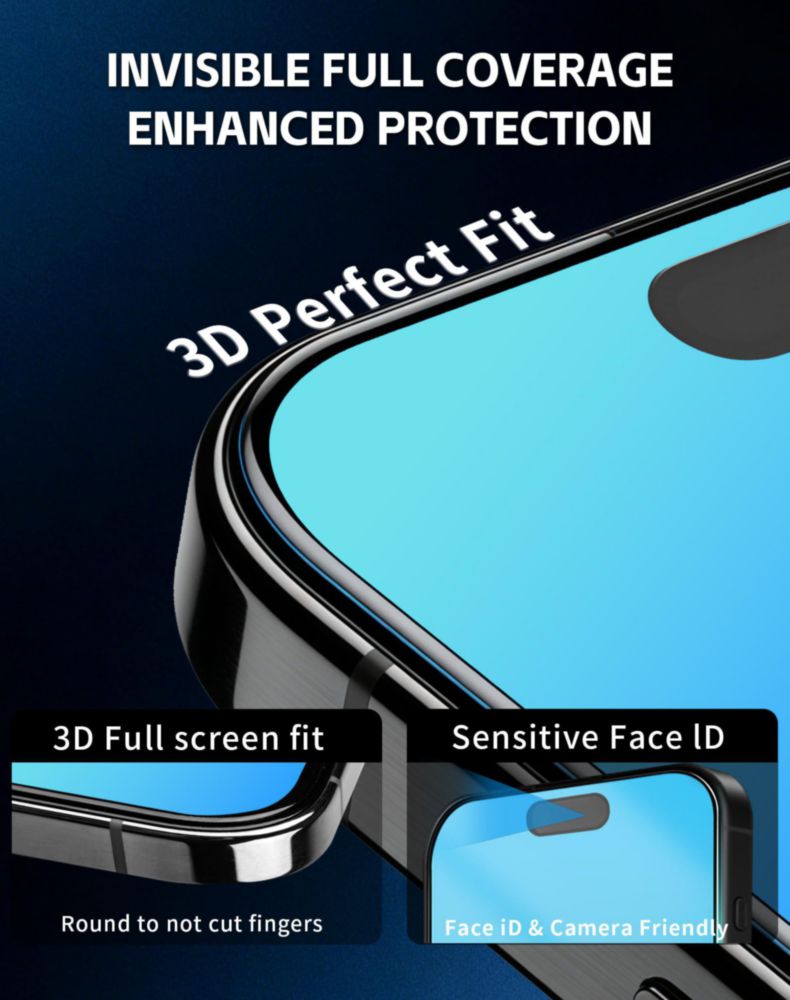Protector de pantalla stilluxy azul para iPhone 16 Pro Max