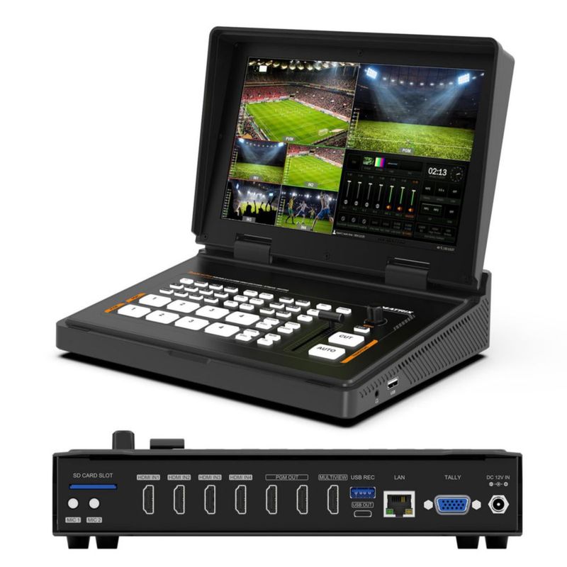 Mezclador de video AVMATRIX Shark H4 Plus 4 canales HDMI 101" FHD
