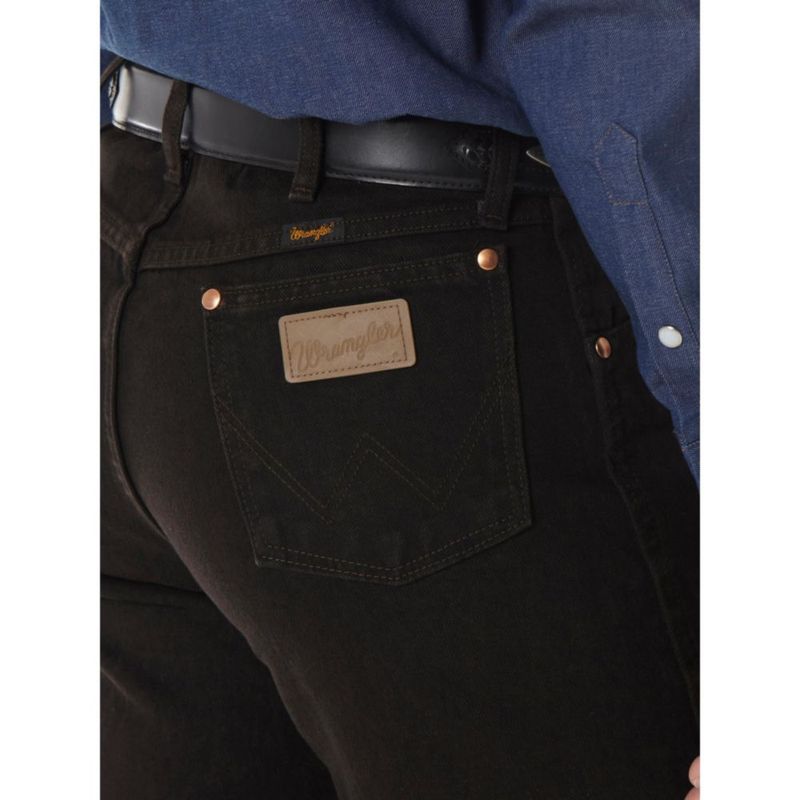 VAQUEROS Wrangler 28W x 32L Negro Chocolate Corte Vaquero