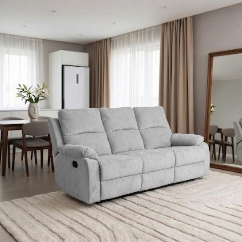 Sofa Reclinable Easy Living Monza Gris Claro