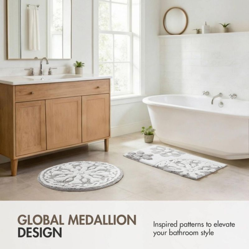 Alfombra de Baño Madison Park 51x76 cm Gris Tufted Antideslizante