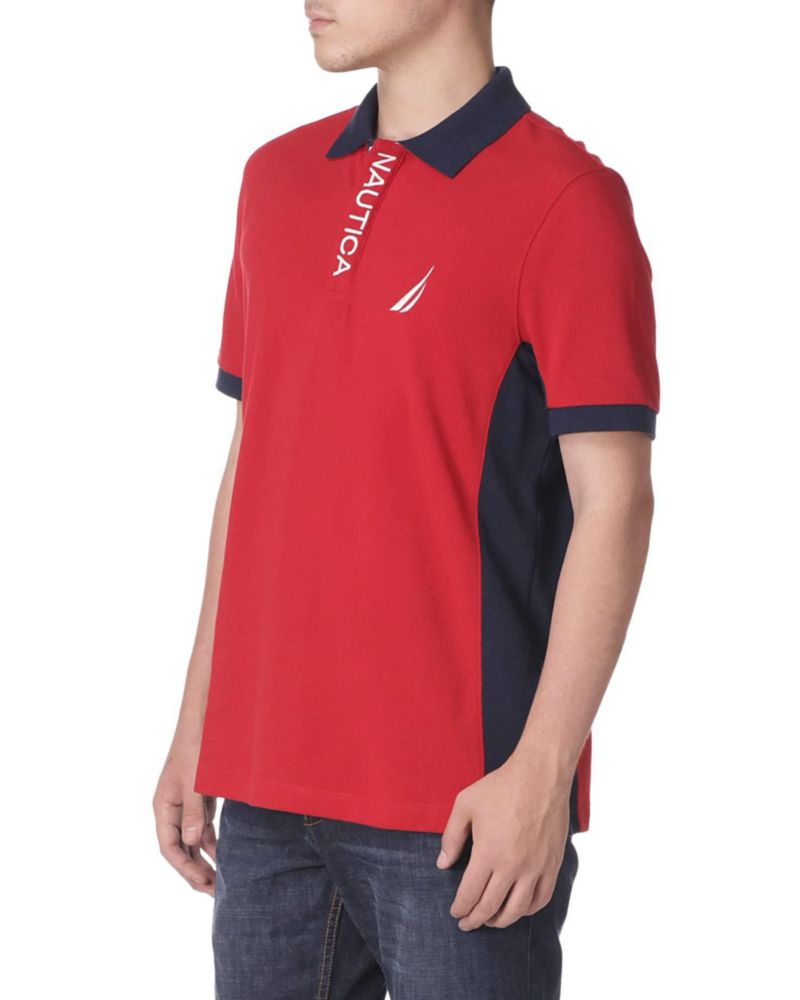 Camisa Polo Nautica Rojo XXL de Rendimiento Piqué