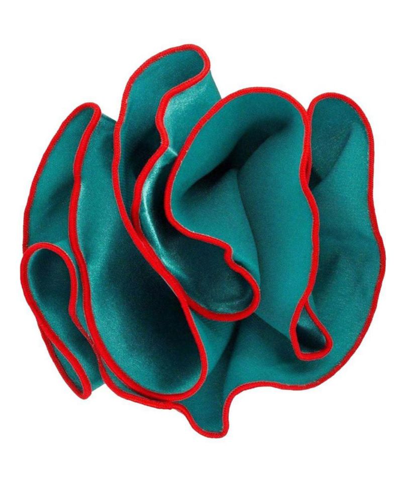 Pañuelo de Bolsillo Vittorio Farina 34 cm Turquesa/Rojo