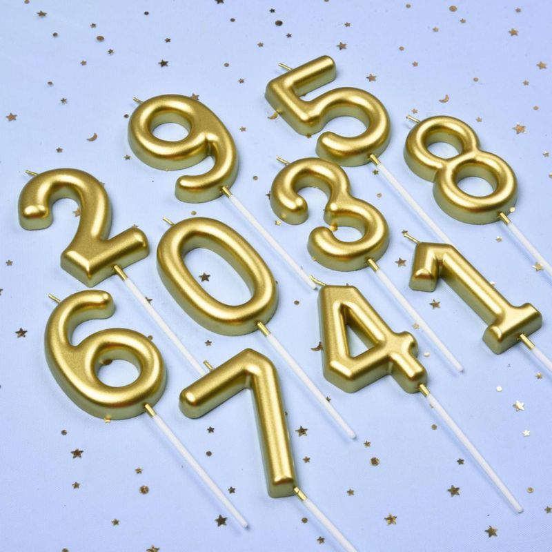 Vela de Número 60 Dorada de 7 cm – CAKE CODE