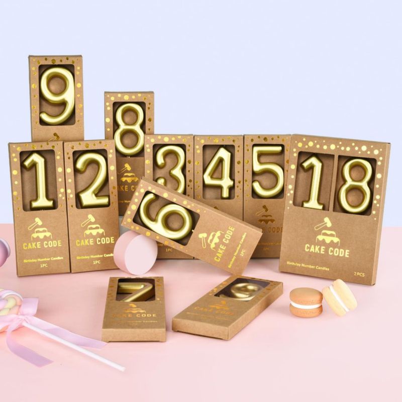 Vela de Número 60 Dorada de 7 cm – CAKE CODE