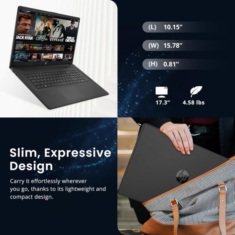 Portátil HP de 173" Core i5 120U 16 GB 512 GB SSD Wi‑Fi 6