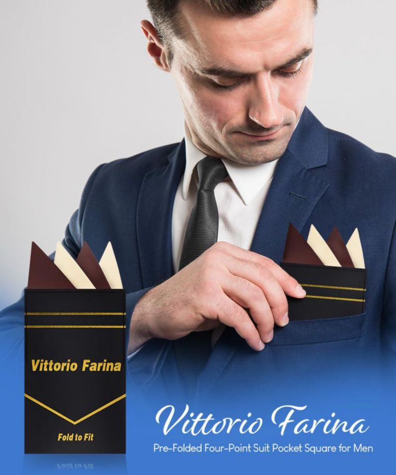 Pañuelo de Bolsillo Vittorio Farina 8 cm Marrón/Marfil