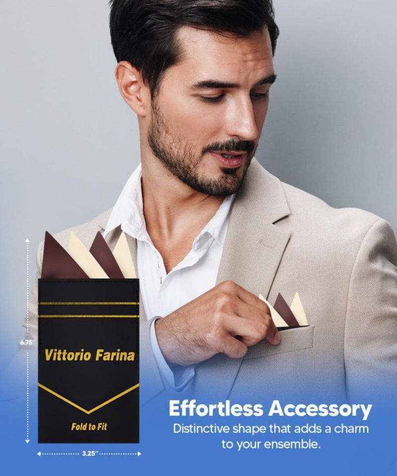 Pañuelo de Bolsillo Vittorio Farina 8 cm Marrón/Marfil