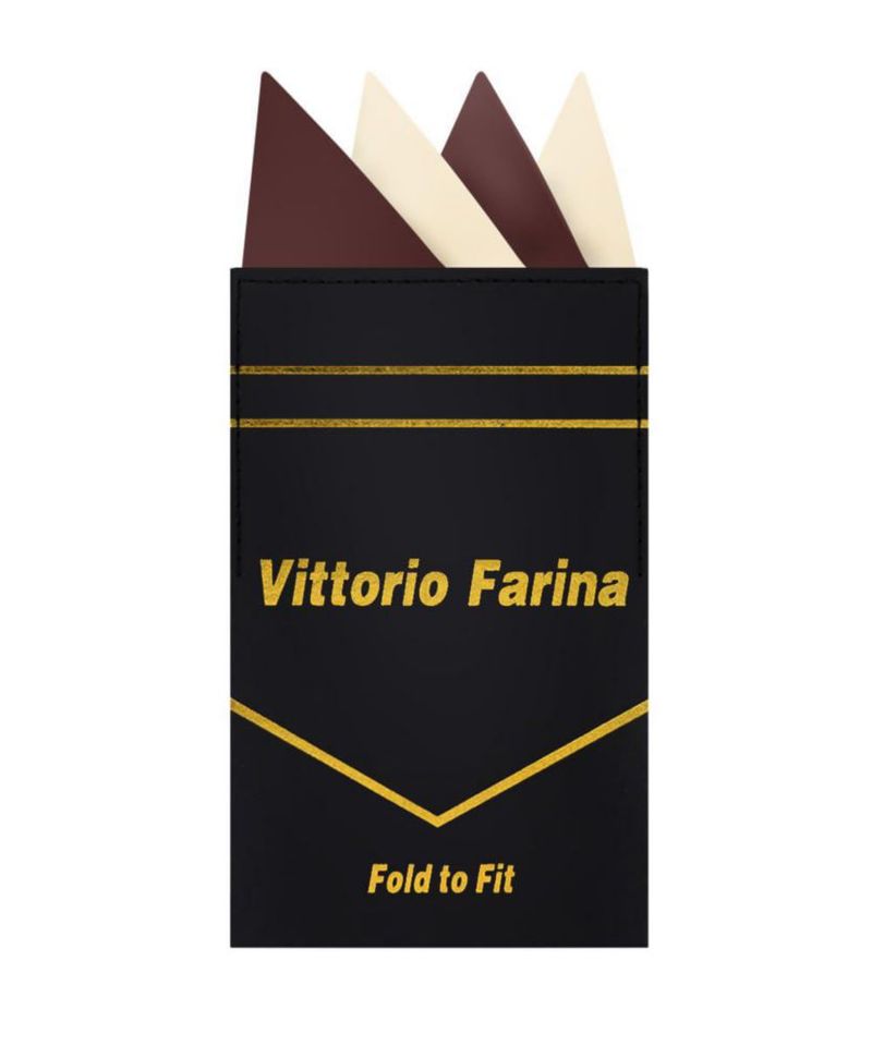 Pañuelo de Bolsillo Vittorio Farina 8 cm Marrón/Marfil