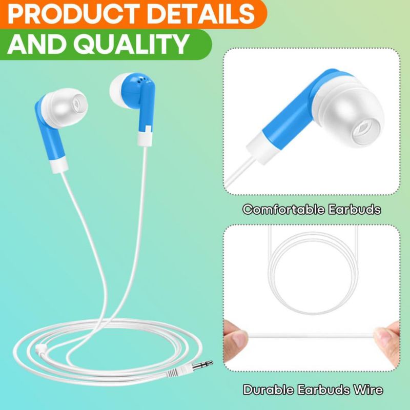 Auriculares Wensdo paquete de 120 unidades multicolores 3.5 mm