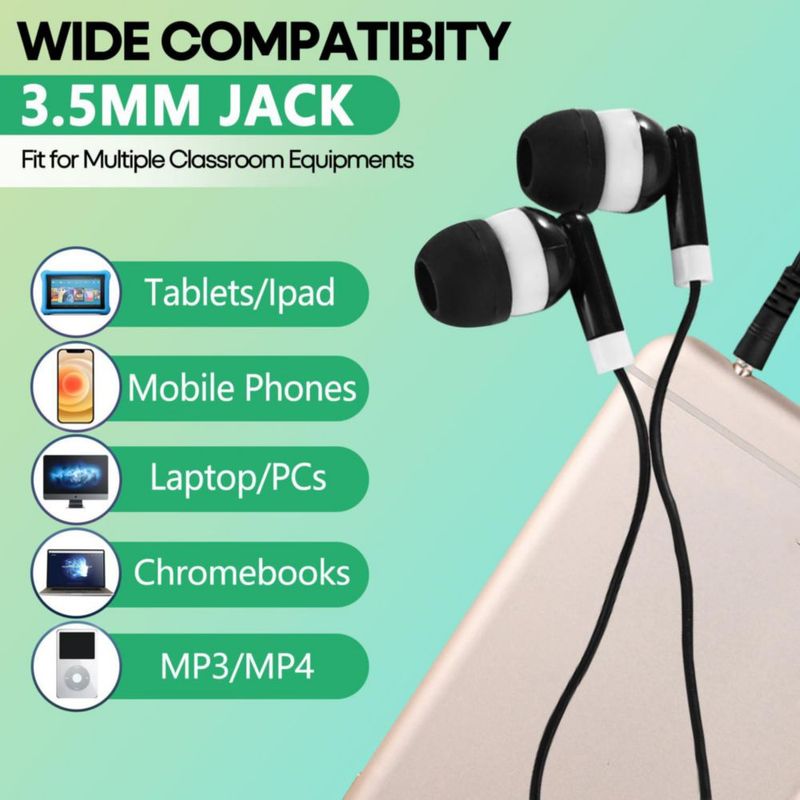 Auriculares Wensdo paquete de 120 unidades multicolores 3.5 mm