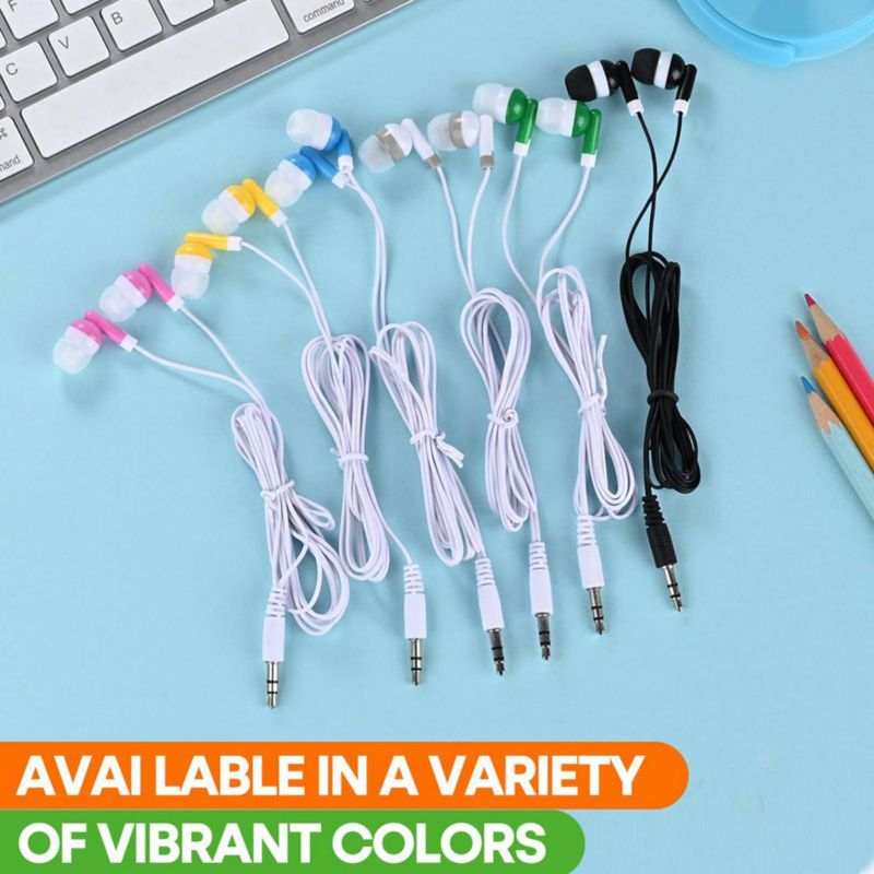 Auriculares Wensdo paquete de 120 unidades multicolores 3.5 mm
