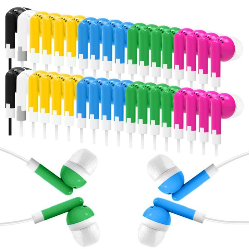 Auriculares Wensdo paquete de 120 unidades multicolores 3.5 mm