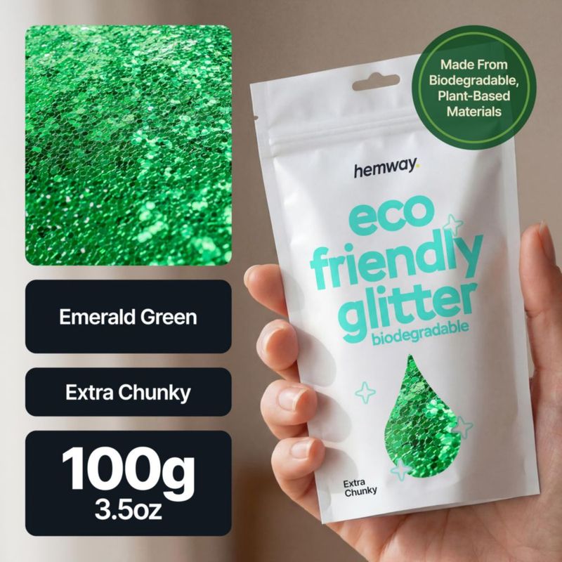 Brillantina Hemway 100 ml Verde Esmeralda Biodegradable