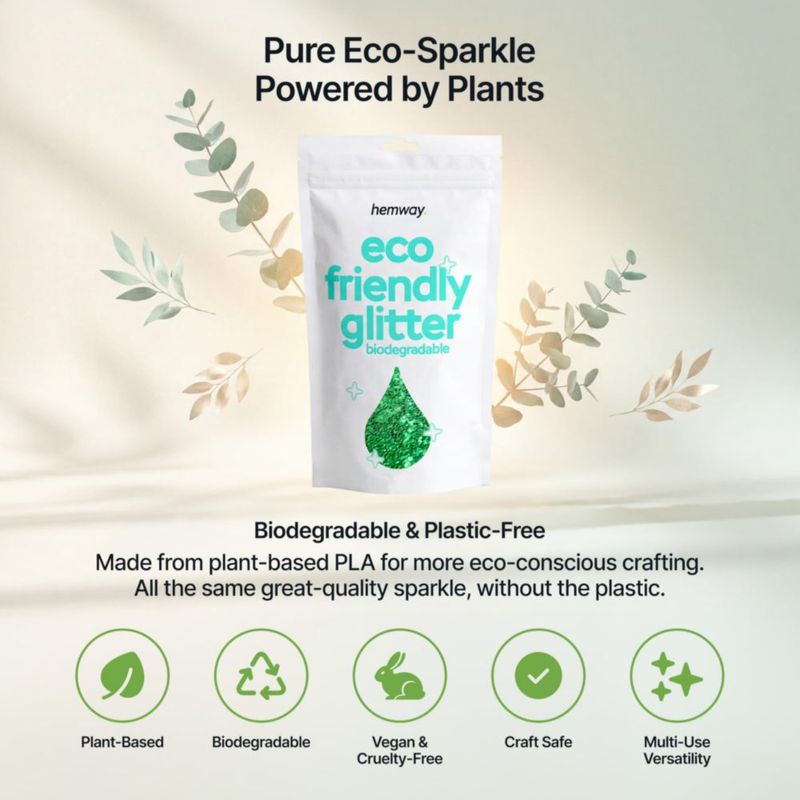 Brillantina Hemway 100 ml Verde Esmeralda Biodegradable