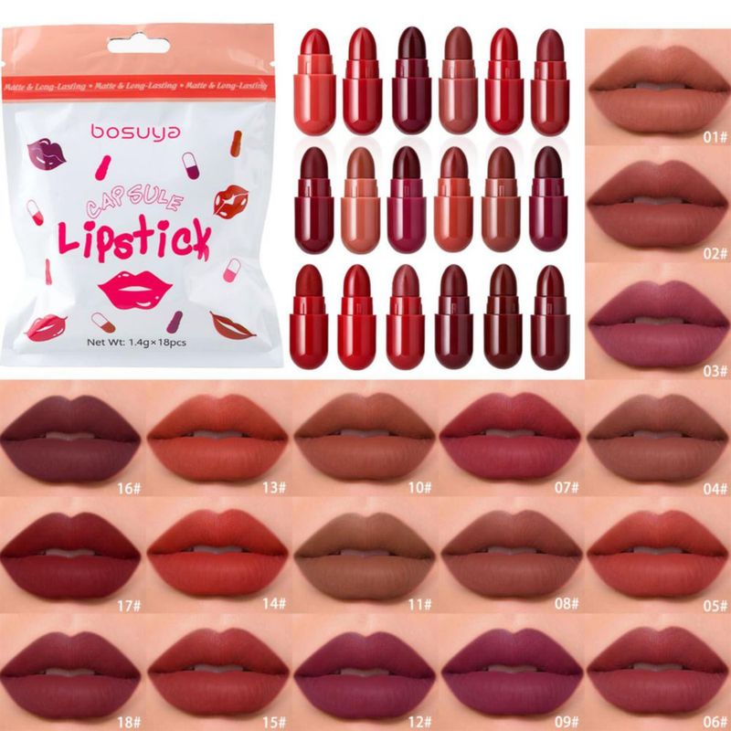 Set de Labiales ADMD 18 Colores Acabado Aterciopelado Mate 252 g